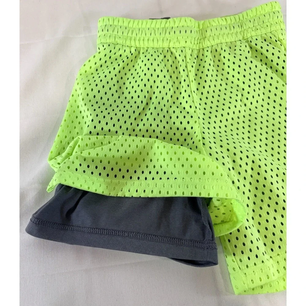 Nike Athletic Mesh Shorts Spandex Lining Lime Green DRI-FIT Youth Size Medium M